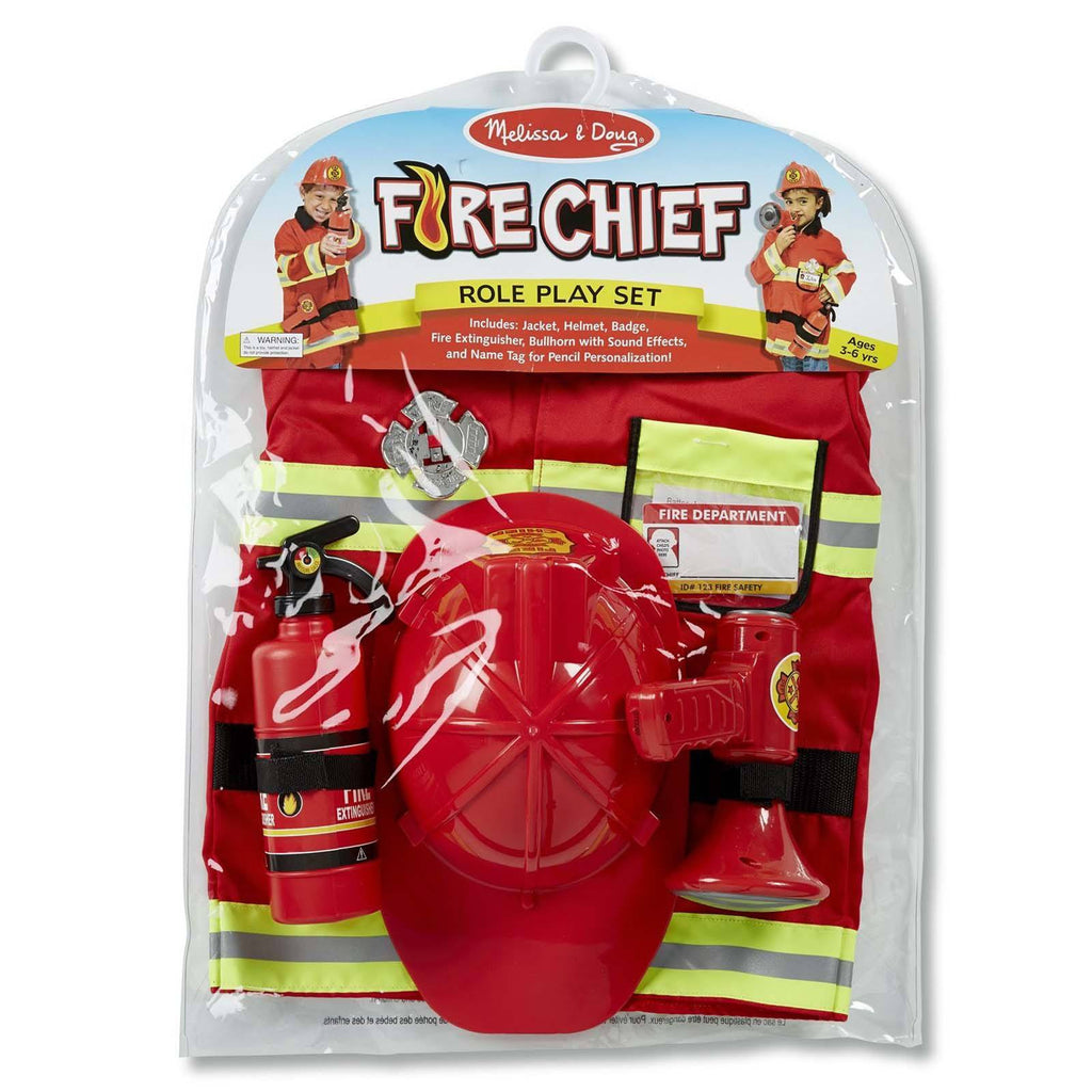 Melissa And Doug Fire Chief Role Play Costume Set - Radar Toys